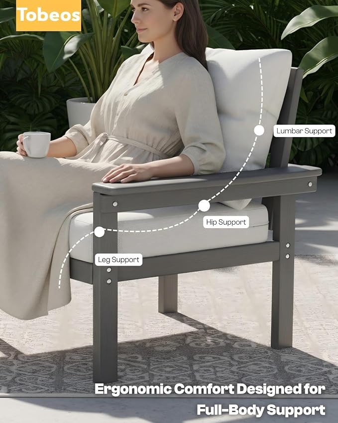 HDPE 10 Piece Outdoor Patio Furniture Set, All-Weather Outdoor Couch Set with Thick Cushions & Coffee Table, Patio Conversation Sets for Lawn, Deck,Garden, Porch, Balcony, Poolside, Grey Beige
