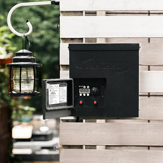 Malibu 600W Low Voltage Transformer Outdoor Landscape Lighting Transformer 120V AC to 12V AC with Sensor and Weather Shield for Garden LED Lighting, Spotlight, Pathway Light, ETL Listed