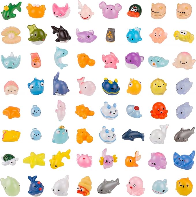 60 Pcs Mini Ocean Resin Animals Figures 60 Styles for Aquarium Decorations | Tiny Sea Animal to Hide Little Animals Figures for Fish Tank Ornaments Fairy Garden Miniature Landscape Dollhouse Accessories