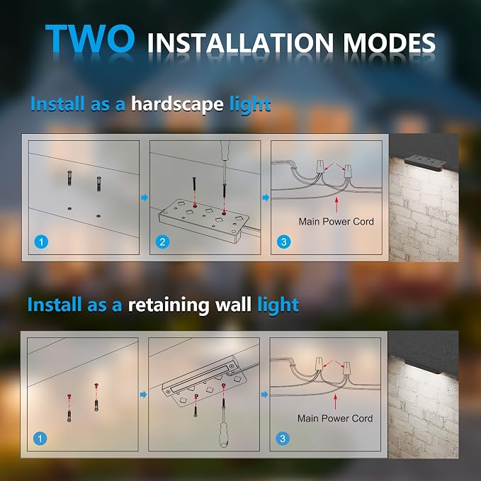 VOLISUN 7 Inch Retaining Wall Lights, 5000K Hardscape Lighting, 12 Pack | IP67 Waterproof, Cuttable Low Voltage Landscape Lighting, 12V Paver Lights, 2.8W Outdoor Step Lights