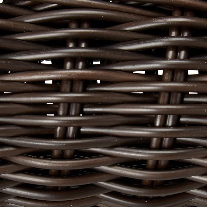 Outdoor Espresso Wicker End Table