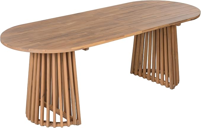 Christopher Knight Home Ambes 7 Piece Acacia Wood Outdoor Dining Set for 6, Patio Dining Table and Chair Set with Curved Rattan Backrest & Cushions, Outdoor Dining Table Set, Beige+Grey Ash+Brown