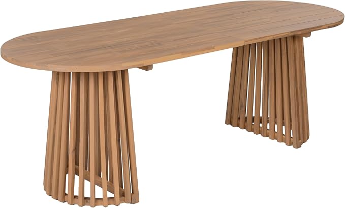 Christopher Knight Home Farley Acacia Wood Outdoor Dining Set for 6, 7 Piece Patio Dining Table and Chair Set, Faux Rattan Outdoor Dining Chair and Table Set, Brown