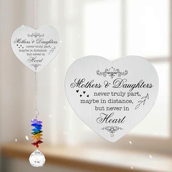 Aluminum Ornament Suncatcher - Christmas Mother's Day Birthday Gift for Women - Mothers and Daughters Keepsake - Heartfelt Gifts for Mom, Grandma, Nana, Mama, Daughters, Granddaughters