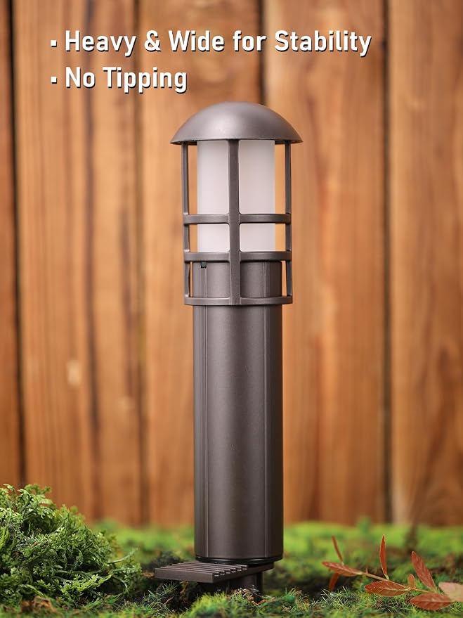 LEONLITE 6-Pack Low Voltage Landscape Pathway Lights, 3W, CRI90, 3000K | 12-24V AC/DC, Aluminum, ETL, Warm White, Low Voltage LED Bollard Path Lights, for Walkway Yard Garden