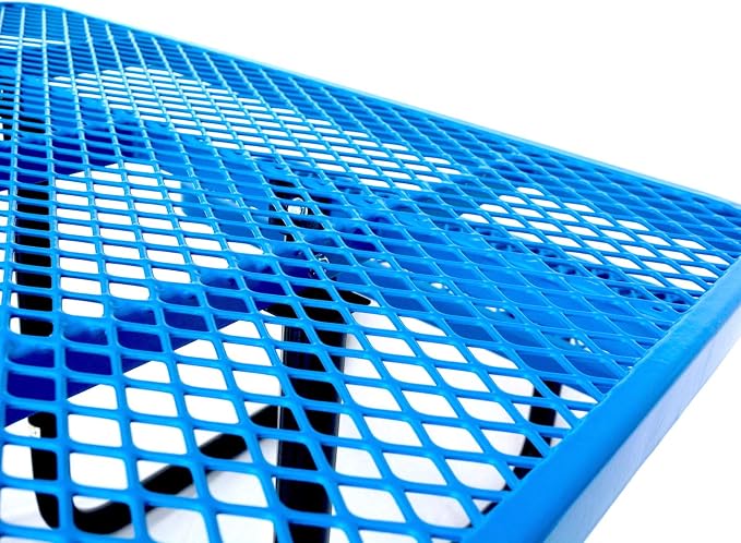 Heavy Duty 46" Steel Square Picnic Table,Expanded, Metal Outdoor Table (Blue)