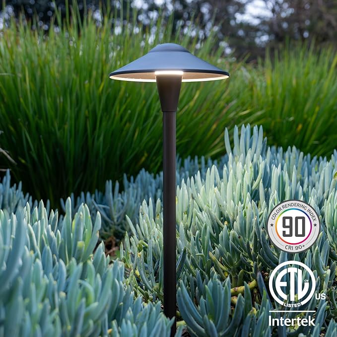 LEONLITE 6-Pack 5CCT Low Voltage LED Pathway Lights, Saucer Head | 12-24V AC/DC, IP65, Landscape Path Lights, for Walkway Yard Garden, 1800/2700/3000/4000/5000K, Oil Rubbed Bronze, Aluminum