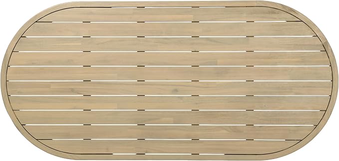 Christopher Knight Home Dorium 70" Oval Outdoor Dining Table, Acacia Wood Patio Dining Table for 4-6 People, Solid Wood Outdoor Table for Patio Deck Garden Backyard Dining, Light Teak
