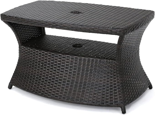 Christopher Knight Home Berkeley Outdoor Wicker Side Table, Multibrown