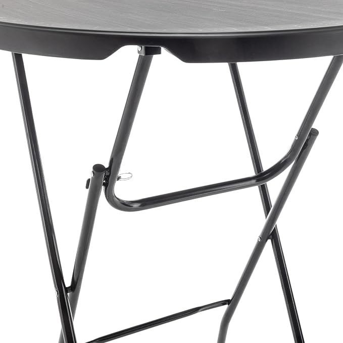 BTEXPERT Black 2.63 Foot Round Plastic Bar Height Folding Table Commercial Portable Indoor Outdoor Accessory for Patio Backyard Dining Wedding Party Events Home Kitchen
