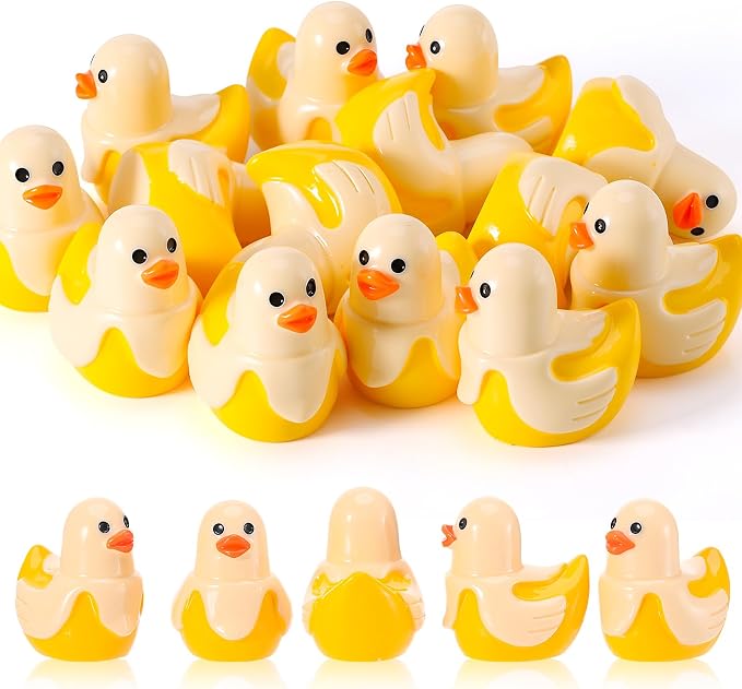 30 Pcs Banana Ducks, Mini Banana Resin Ducks Bulk, Cute Toy Figures for Birthday Party Favors Landscape Decorations (Banana Duck)