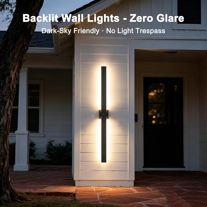 LamQee Aluminum 47 in Long Outdoor Wall Light Fixture, 3000K Integrated LED | Waterproof IP65, Modern Exterior Lights, Linear Outdoor Sconce, Wall Mount Outside Lighting, for House Porch Patio Garage