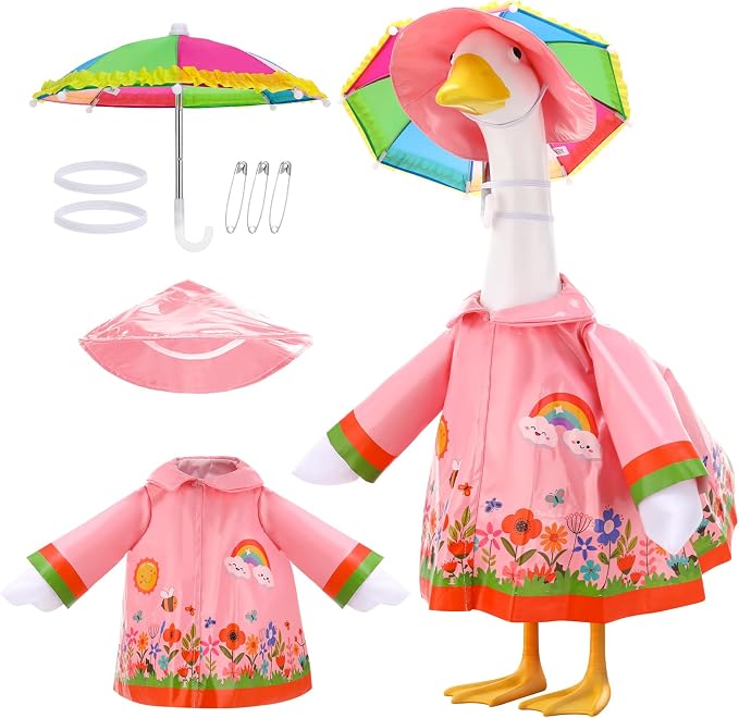Porch Goose Outfit Summer Hawaiian Fishing Porch Goose Outfit Clothes Costume for 23 In Statue Garden Yard Decor