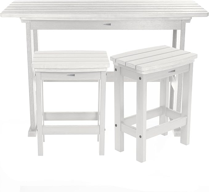 highwood Lehigh 3pc Counter Height Balcony Dining Set, White