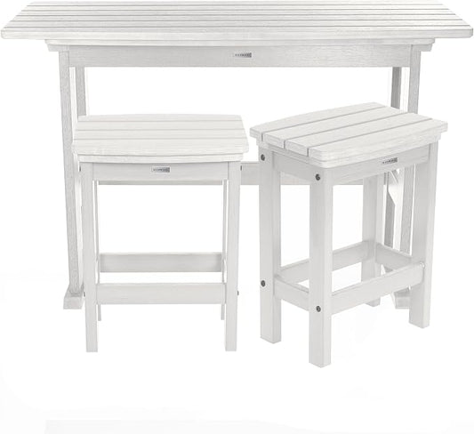 highwood Lehigh 3pc Counter Height Balcony Dining Set, White
