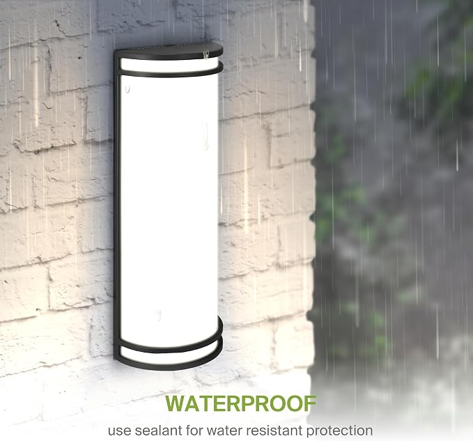 ASD 18 Inch LED Outdoor Sconce Lights - 20W 120-277V 3000K 4000K 5000K Black Exterior Lighting Fixtures, Dimmable Exterior Lights for House, Modern Patio Wall Light Fixture ETL