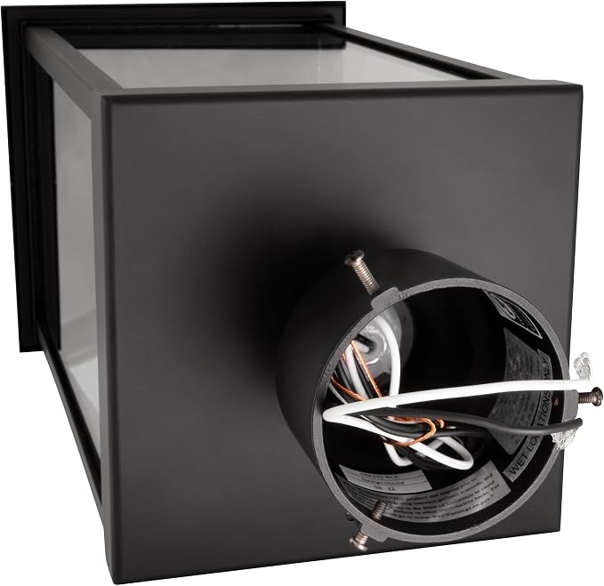 Design House Mayfield Outdoor Post Top Light with 3-Inch Pier Base Mount Fitter, Black, 590299 | Post Mount, Contemporary/Modern, Aluminum, 2-Piece, Lighting, 590299