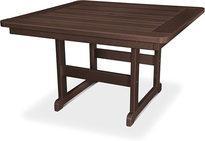POLYWOOD PST48MA Park 48" Square Table, Mahogany