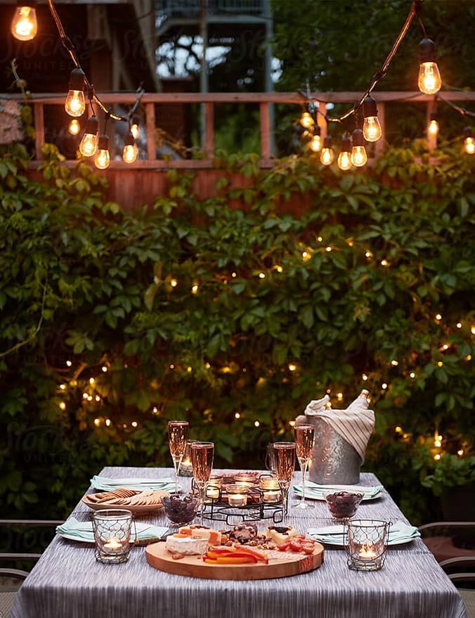 Svater Outdoor String Lights Led, 105FT Commercial Grade Patio Lights with 1W Dimmable S14 Shatterproof Bulbs, Warm White and Weatherproof Strand - UL Listed Heavy-Duty Café Lights, Market Lights