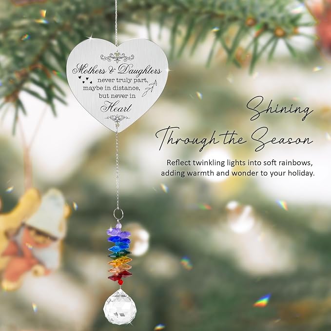 Aluminum Ornament Suncatcher - Christmas Mother's Day Birthday Gift for Women - Mothers and Daughters Keepsake - Heartfelt Gifts for Mom, Grandma, Nana, Mama, Daughters, Granddaughters