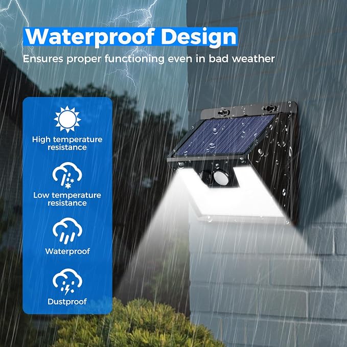 Solar Lights Outdoor Waterproof [12 Packs/140 LEDs], 3 Lighting Modes Solar Motion Sensor Light Outdoor, Ultra Bright Security Lights Outdoor Solar Lights for Outside Fence Yard Patio Deck