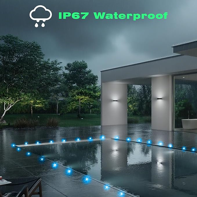 LED Deck Lights Kit, 6pcs Φ1.22 WiFi Smart Phone Control Low Voltage Recessed RGBW Deck Lighting Waterproof Outdoor Yard Path Stair Decor, Black