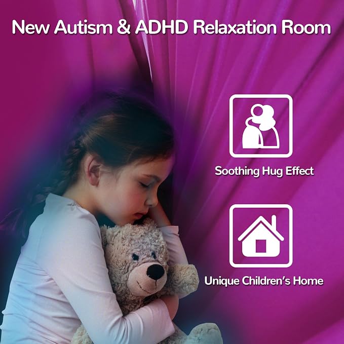 Sensory Swing for Kids Indoor & Outdoor Double Layer Therapy Cuddle Swing with 360° Swivel Hanger Kit Adjustable Swings for Child and Adult with Aspergers Autism (Galaxy Purple)