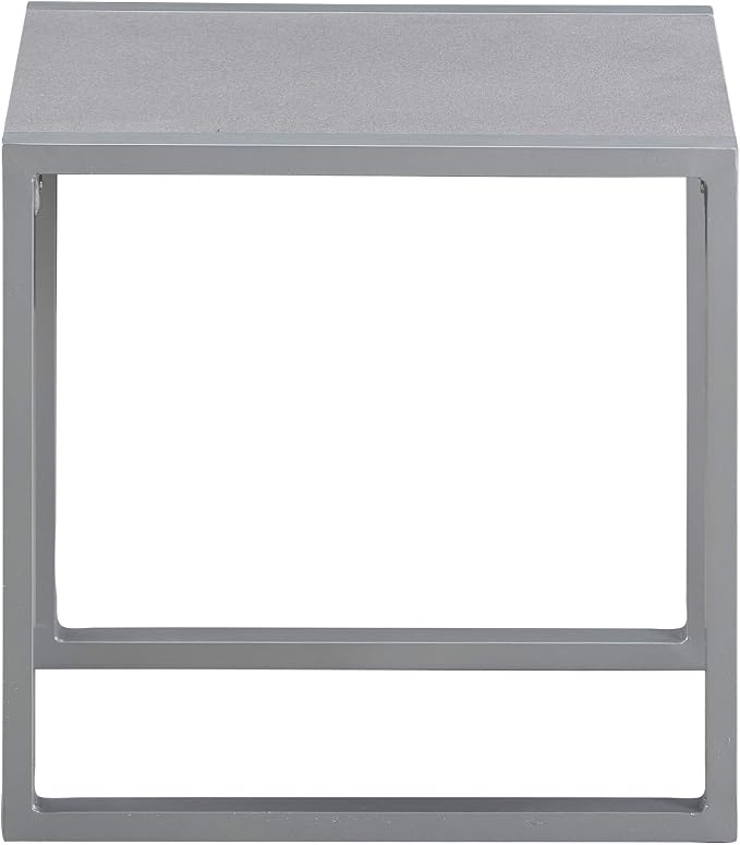 Elle Decor Tropez Mesh Outdoor Patio Furniture Collection with Metal Frame Side Table, Gray