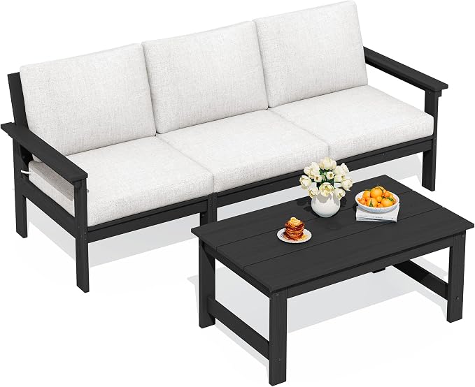 SERWALL HDPE Outdoor Couch with Coffee Table