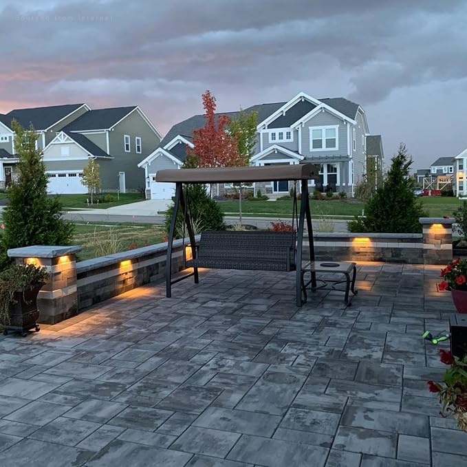 LEONLITE 8-Pack 12 Inch LED Hardscape Lighting, 3000K Warm White | LED Landscape Lighting, 12-24V Paver Light Low Voltage Retaining Wall Lights, 3W/5W/7W Dimmable Outdoor Step Lights, ETL