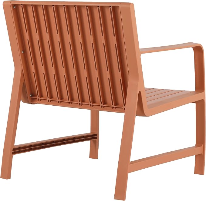 KEIKI 5 PC Outdoor Indoor 3-Seater Sofa,2 Chairs and 2 Coffee Tables PP Furniture Set Easy Assembly for Patio