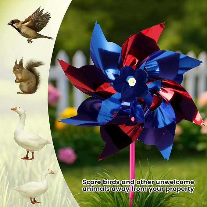 JOHOUSE 100 PCS Pinwheels for Kids, Pinwheels for Yard and Garden | Garden Party Favors, Yard Decorations, DIY Crafts
