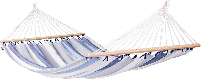 LA SIESTA Alisio Hammock & TreeMount, 2 Person Hammock, Max 355 Lbs, Blue, Weatherproof, Quick-Drying, Handwoven in Colombia