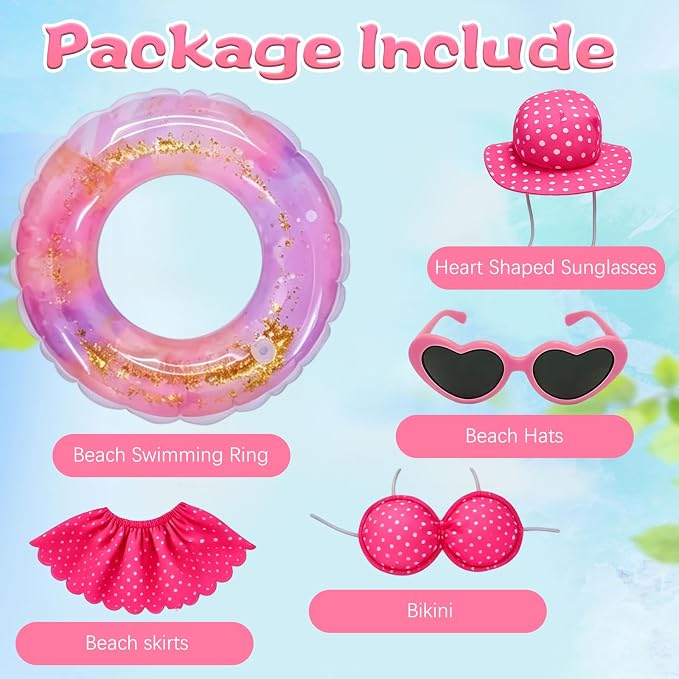 Porch Goose Summer Outfit,Hsummer Porch Goose Outfit,Porch Goose Bikini,Summer Garden Lawn Patio Yard Outdoor Decor (Pink)
