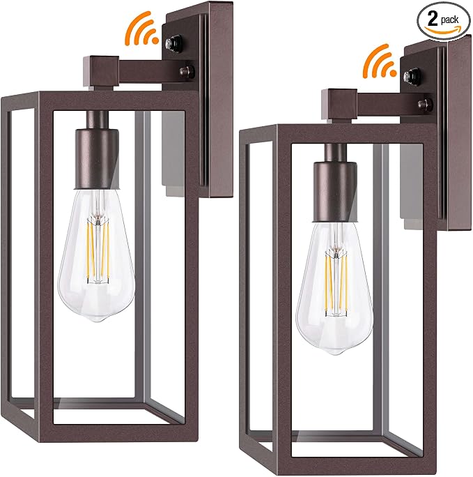Dusk to Dawn Outdoor Lighting Fixtures for House, ORB Sensor Porch Exterior Lights Wall Mount, Anti-Rust Wall Light, Wall Sconce Lamp, Waterproof Wall Lantern for Garage, 2-PACK