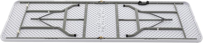 BTEXPERT Set of 10, 8 Foot Plastic Folding Table Portable 96" Long Table for Indoor Outdoor Events Banquet Dining Party Rectangular Carrying Handle 30" Wide, 29" High White
