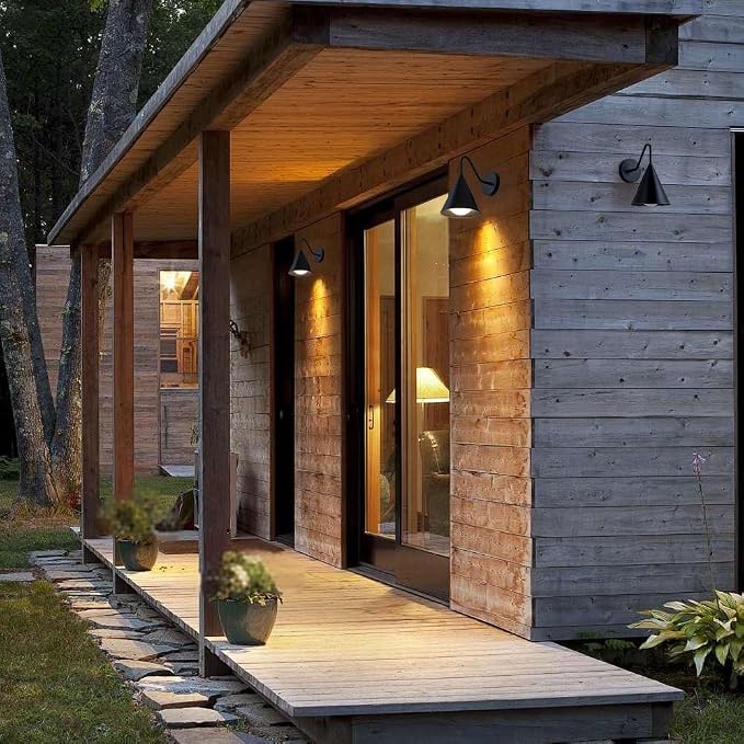 Dusk to Dawn Outdoor Wall Lights 2 Packs, Modern LED Porch Wall Sconce, 13W 3000K Dark Sky Exterior Lighting Fixtures Wall Mount for House, Barn, Garage