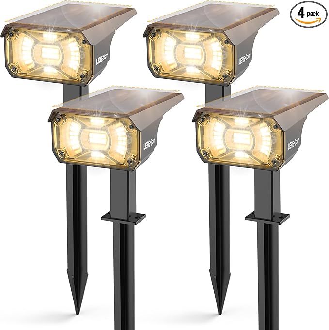 LEREKAM Solar Spot Lights Outdoor Landscape Light, 40 LEDs Solar Landscape Spotlights Outdoor Waterproof Auto On/Off Garden Lights, Outdoor Solar Lights for Yard Palm Tree Driveway Patio Pool