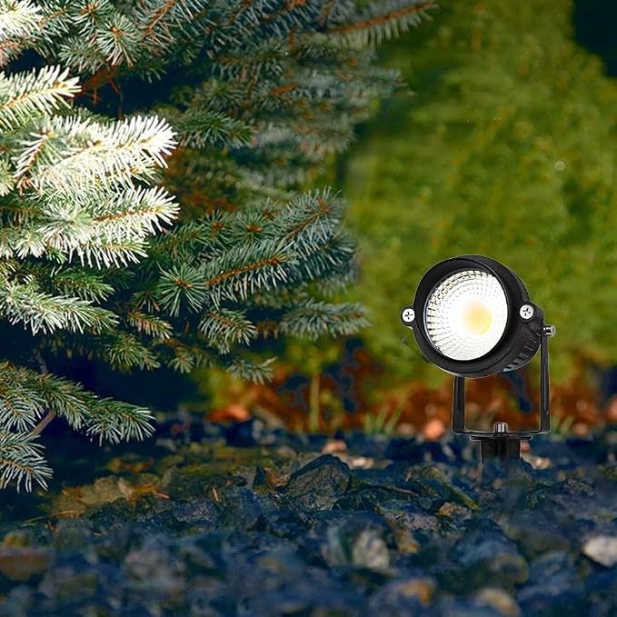 Landscape Lights,Low Voltage Led Landscape Lighting, 12V AC/DC Waterproof Landscape Spotlights Outdoor Flag Spot Light with Wire Connectors for Tree Flag Spotlight 5000K White Lawn 12Pack