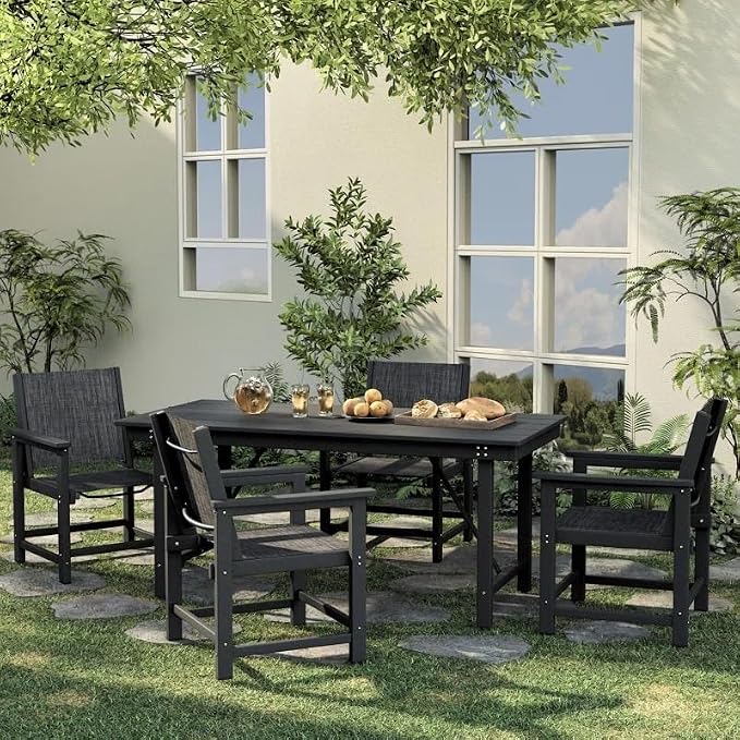 UDPATIO HDPE Patio Dining Set, Heavy Duty Extra-Wide Outdoor Chairs with 360 lb Load Capacity, Easy to Assembly, All-Weather Seating for Patio, Pool, Garden, Backyard