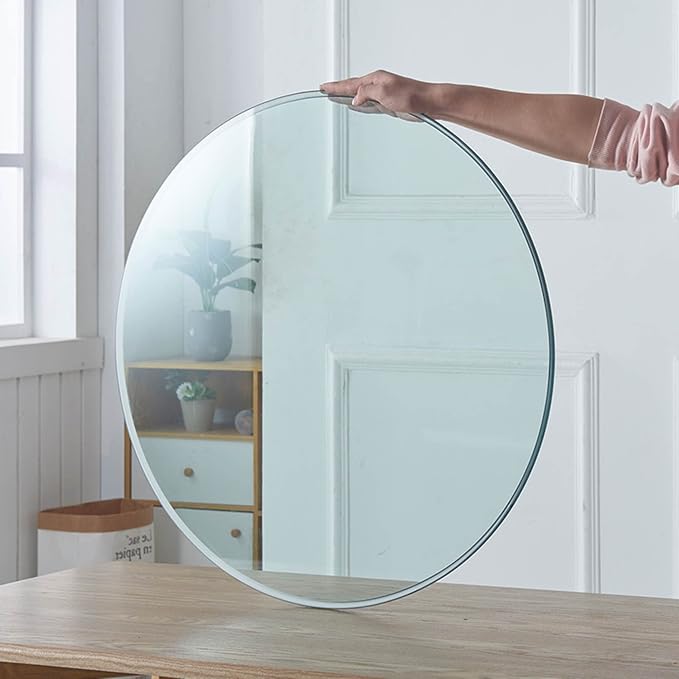 28" Tempered Glass Table Top Round Transparent Table Surface 1/4'' Thick Pencil Polished Edge Multipurpose for Dining, Coffee, Restaurant and End Table (28 inch)