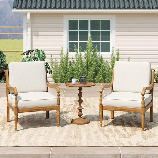 Patio Furniture Set of 2, Outdoor Sectional Furniture with, All-Weather Patio Conversation Set for Backyard, Garden and Poolside, Beige(Series F)