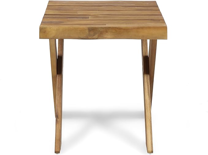 Christopher Knight Home Irene Outdoor Acacia Wood Side Table, Sandblast Teak Finish