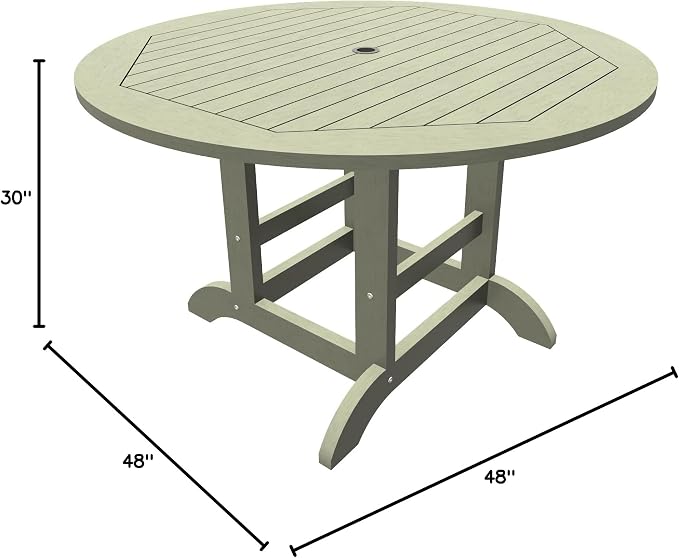 highwood Adirondack 48" Round Dining Table, Eucalyptus