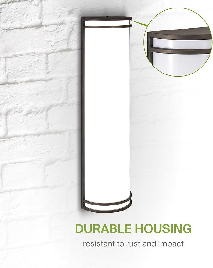 ASD 24 Inch LED Outdoor Sconce Lights - 25W 120-277V 3000K 4000K 5000K Bronze Exterior Lighting Fixtures, Dimmable Exterior Lights for House, Modern Patio Wall Light Fixture ETL 2 Pack