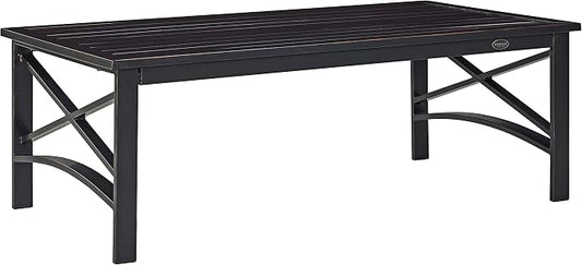 Crosley Furniture Kaplan Weather Resistant Metal Outdoor Coffee Table for Patio, Deck, Porch, Oiled Bronze