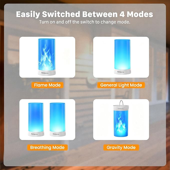 Hompavo 【Upgraded Flame Lights with Remote, Timer, 4-Mode Rechargeable | Waterproof LED Battery Operated Flameless Candles, Pillar Flickering Lanterns for Room Patio Wedding Party Halloween Decor, 2