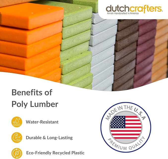 DutchCrafters Poly Patio Picnic Table - Outside Table for Adults & Kids, Seats 8, UV Resistant and Heavy Duty Plastic Tables, Durable Outdoor Furniture, Amish Made in USA