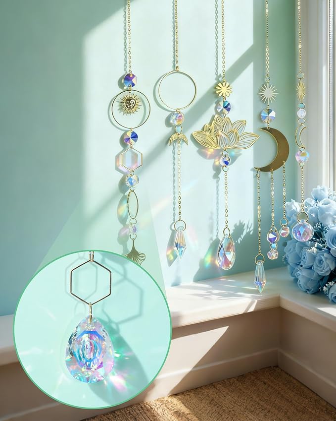 Beanewone DIY Suncatchers, 300pcs Sun Catchers Making Supplies Kit Art and Crafts for Indoor Window Home Wedding Garden Christmas Decor