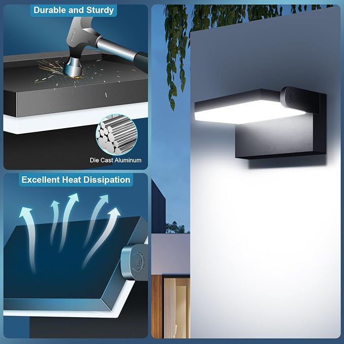 60W LED Outdoor Wall Lights 360° Rotatable 5000K IP65 | Adjustable LED Panel Flood Light, Modern Commercial Security, Wall Mounted Fixture for Garage, Barn, Porch